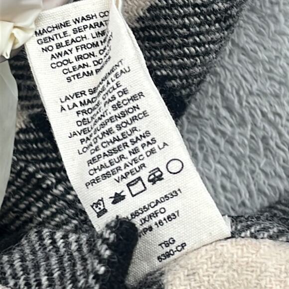 Woolrich S/M Women's Black, Ivory Plaid Shacket Shirt Jacket Wool Blend Button - Picture 13 of 16